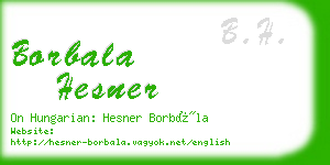 borbala hesner business card